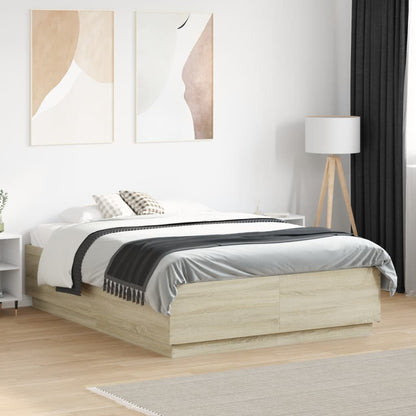 Giroletto Luci LED Rovere Sonoma 140x190 cm Legno Multistrato | homemem39