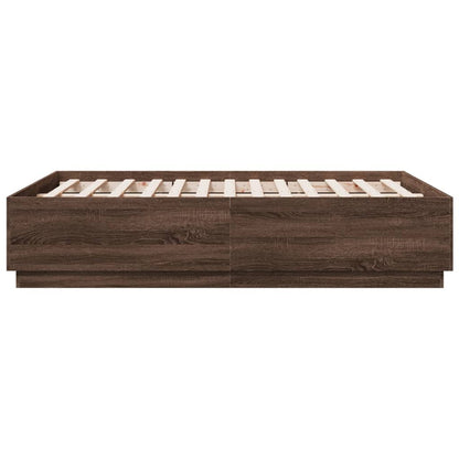Giroletto Luci LED Rovere Marrone 140x190 cm Legno Multistrato - homemem39