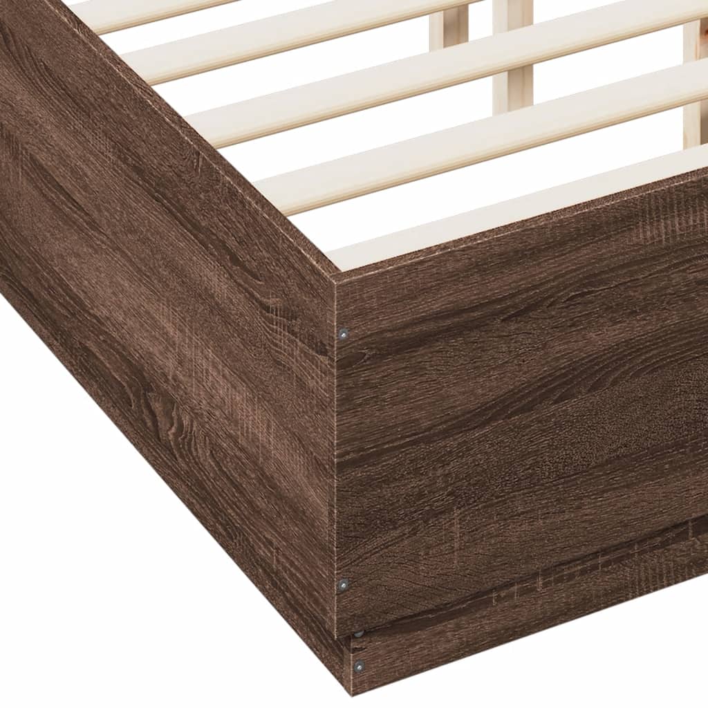 Giroletto Luci LED Rovere Marrone 140x190 cm Legno Multistrato - homemem39