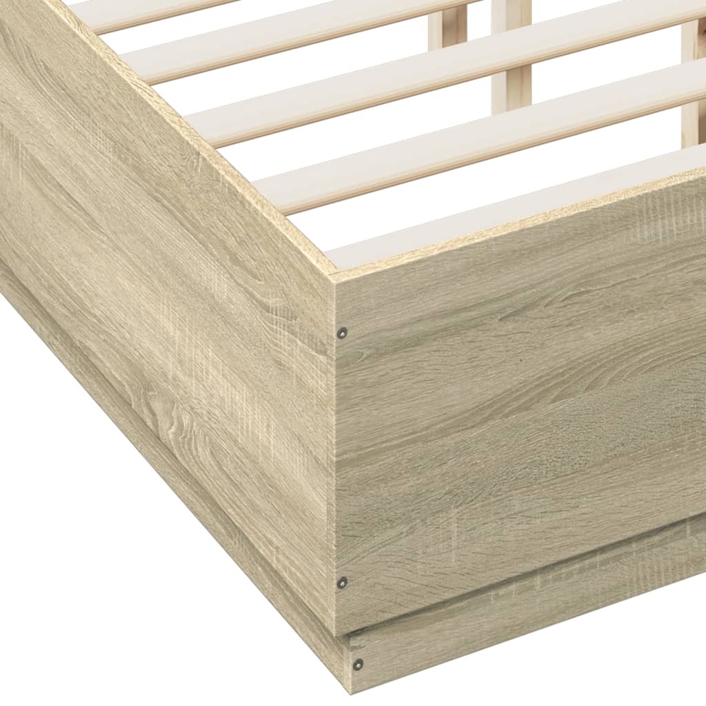 Giroletto Luci LED Rovere Sonoma 135x190 cm Legno Multistrato | homemem39