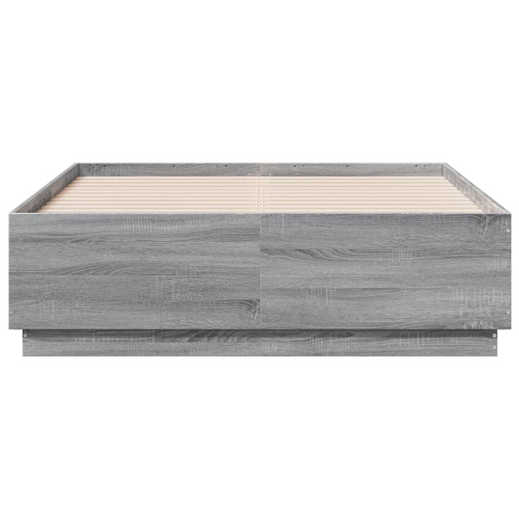 Giroletto Luci LED Grigio Sonoma 135x190 cm Legno Multistrato | homemem39