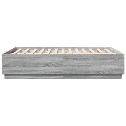 Giroletto Luci LED Grigio Sonoma 135x190 cm Legno Multistrato | homemem39