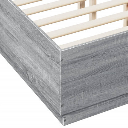 Giroletto Luci LED Grigio Sonoma 135x190 cm Legno Multistrato