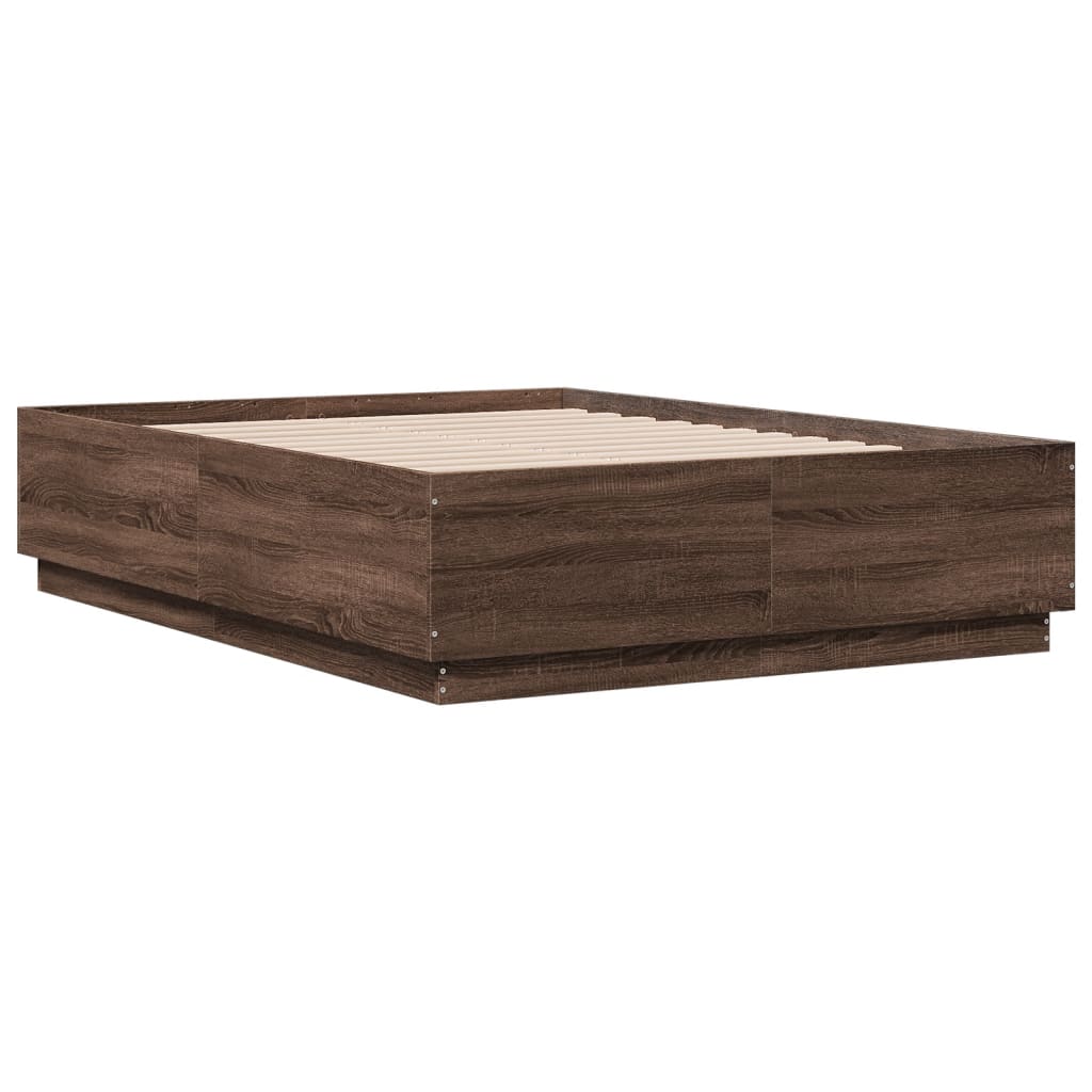 Giroletto Luci LED Rovere Marrone 135x190 cm Legno Multistrato | homemem39