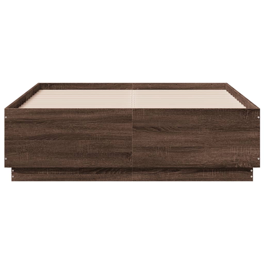 Giroletto Luci LED Rovere Marrone 135x190 cm Legno Multistrato
