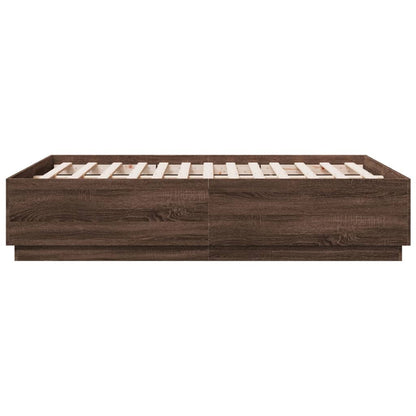 Giroletto Luci LED Rovere Marrone 135x190 cm Legno Multistrato | homemem39