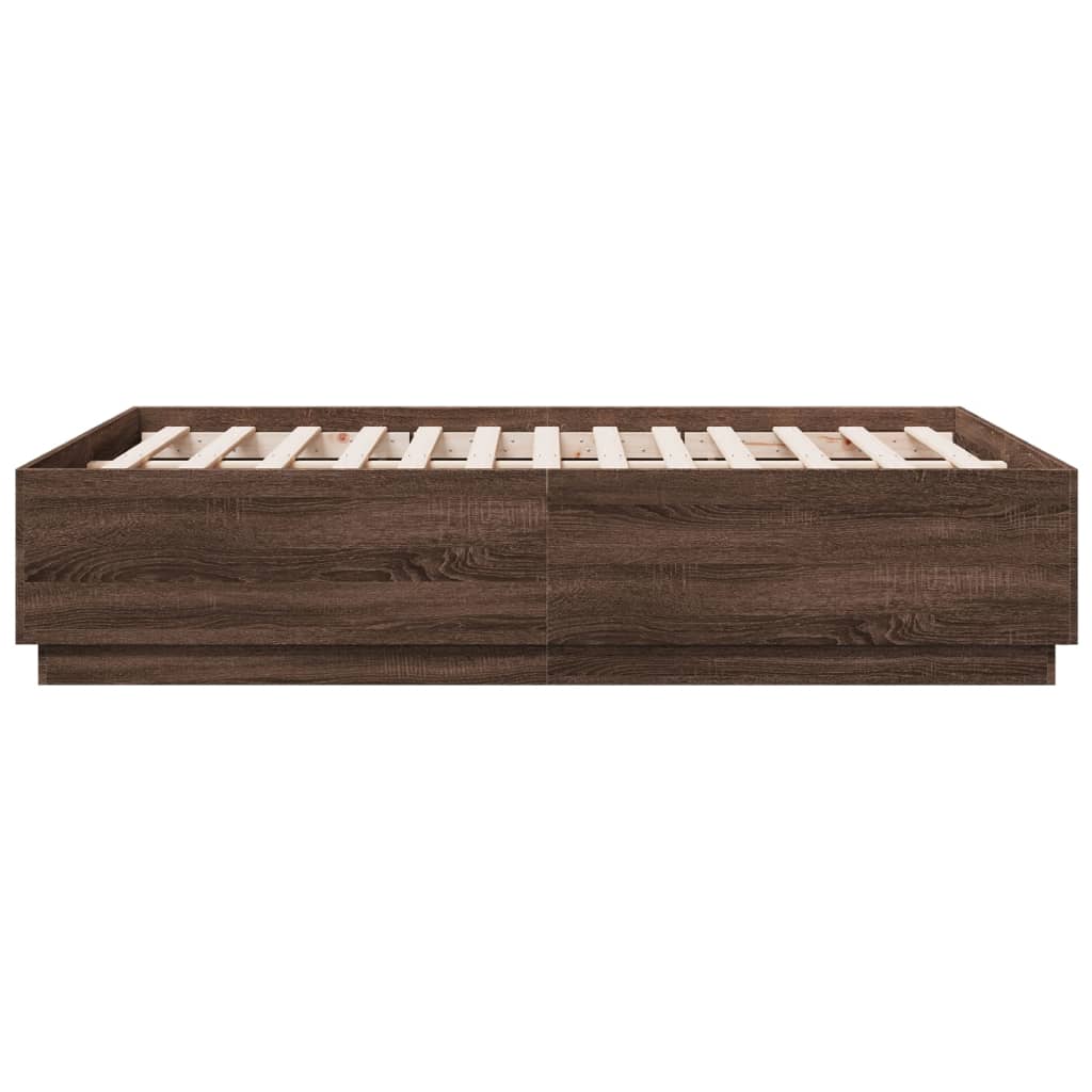 Giroletto Luci LED Rovere Marrone 135x190 cm Legno Multistrato