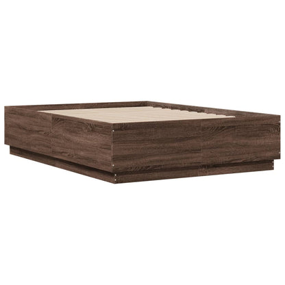 Giroletto Luci LED Rovere Marrone 135x190 cm Legno Multistrato | homemem39