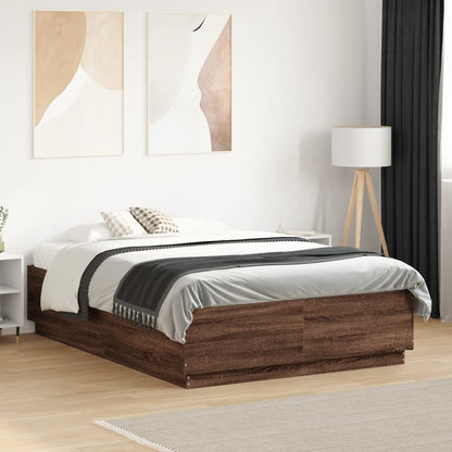 Giroletto Luci LED Rovere Marrone 135x190 cm Legno Multistrato | homemem39