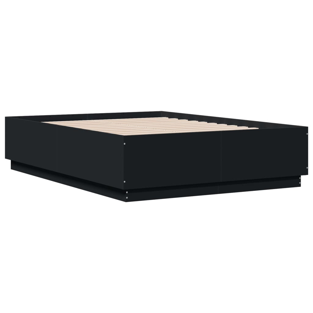 Giroletto con Luci LED Nero 120x190 cm in Legno Multistrato | homemem39