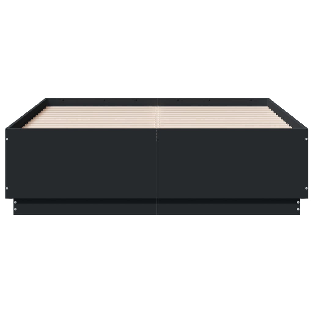 Giroletto con Luci LED Nero 120x190 cm in Legno Multistrato | homemem39