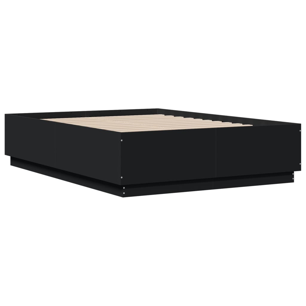 Giroletto con Luci LED Nero 120x190 cm in Legno Multistrato | homemem39
