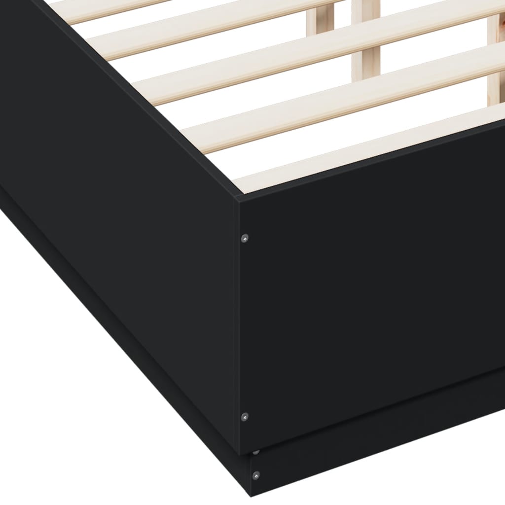 Giroletto con Luci LED Nero 120x190 cm in Legno Multistrato | homemem39