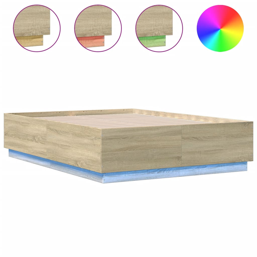 Giroletto Luci LED Rovere Sonoma 120x190 cm Legno Multistrato | homemem39