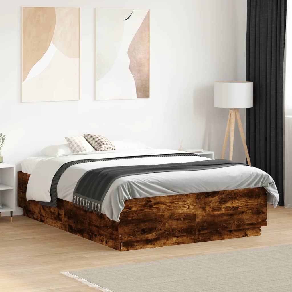 Giroletto con Luci LED Rovere Fumo 120x190 cm Legno Multistrato | homemem39