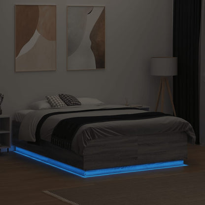 Giroletto Luci LED Grigio Sonoma 120x190 cm Legno Multistrato
