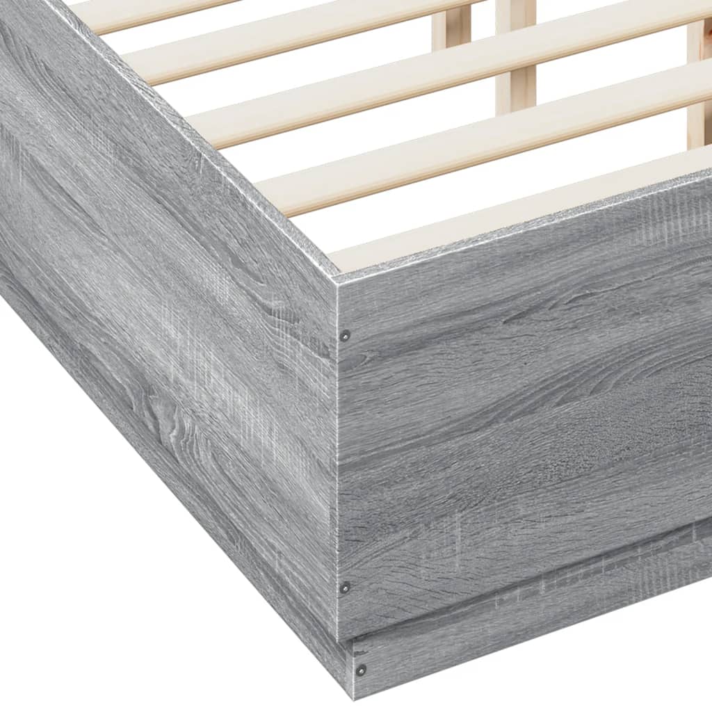 Giroletto Luci LED Grigio Sonoma 120x190 cm Legno Multistrato | homemem39