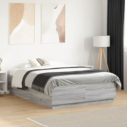 Giroletto Luci LED Grigio Sonoma 120x190 cm Legno Multistrato | homemem39