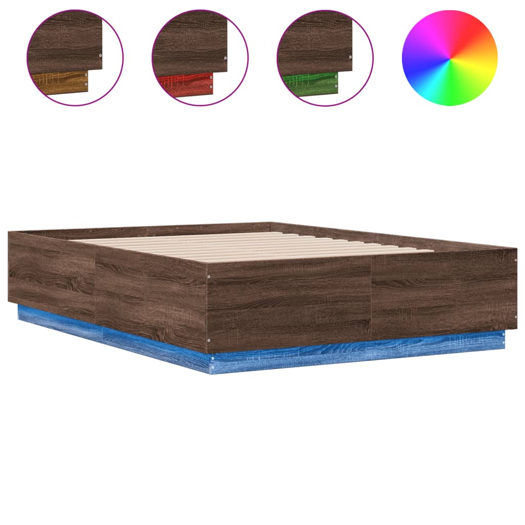 Giroletto Luci LED Rovere Marrone 120x190 cm Legno Multistrato | homemem39