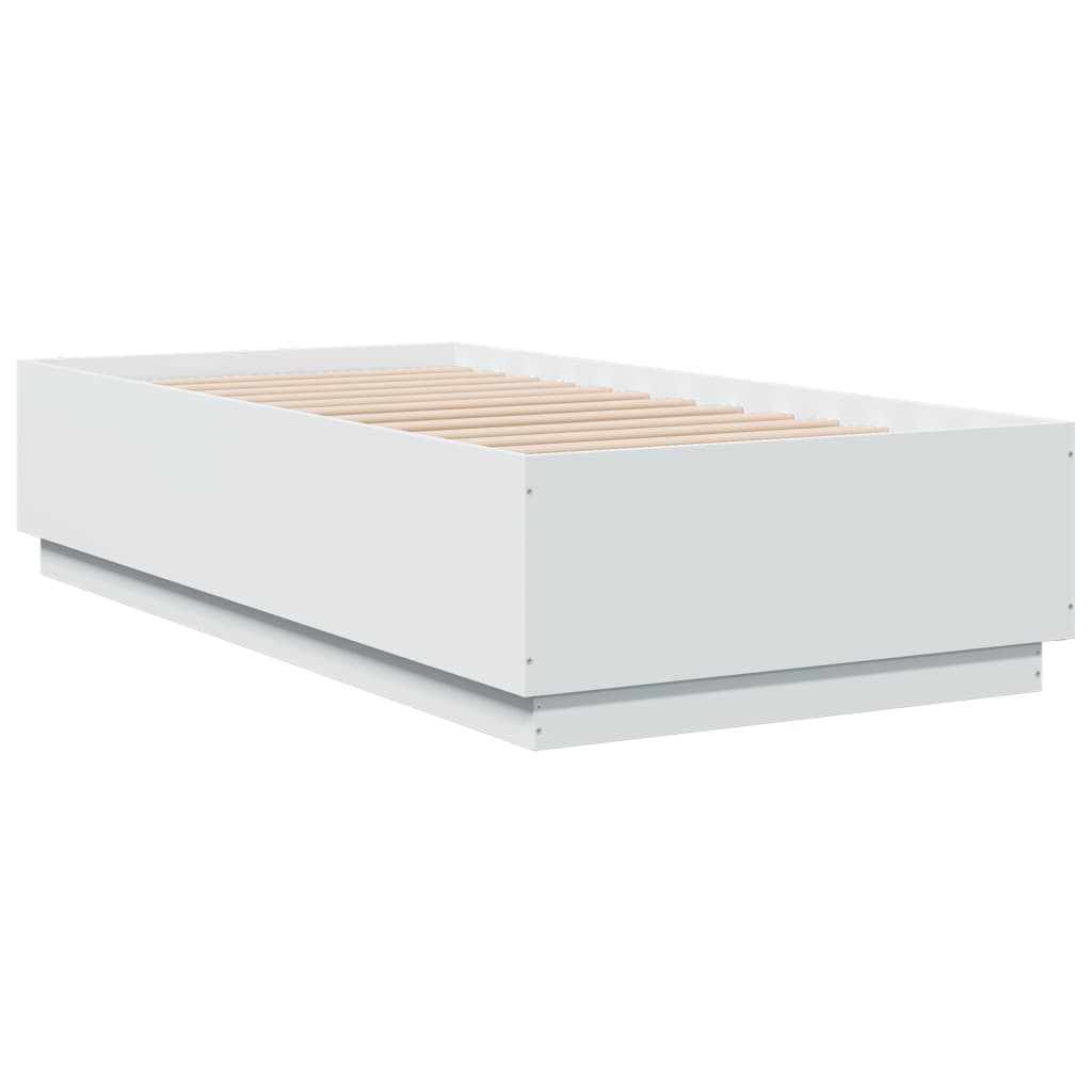 Giroletto con Luci LED Bianco 90x190 cm in Legno Multistrato | homemem39