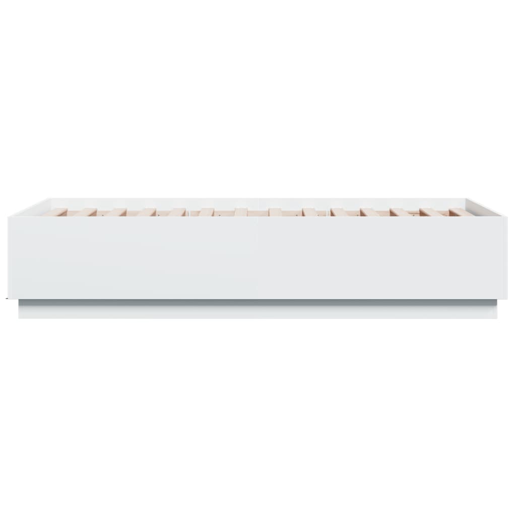 Giroletto con Luci LED Bianco 90x190 cm in Legno Multistrato