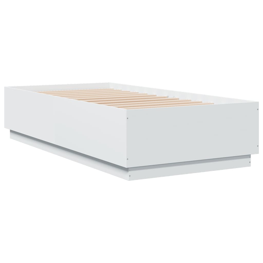 Giroletto con Luci LED Bianco 90x190 cm in Legno Multistrato | homemem39