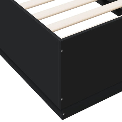 Giroletto con Luci LED Nero 90x190 cm in Legno Multistrato | homemem39