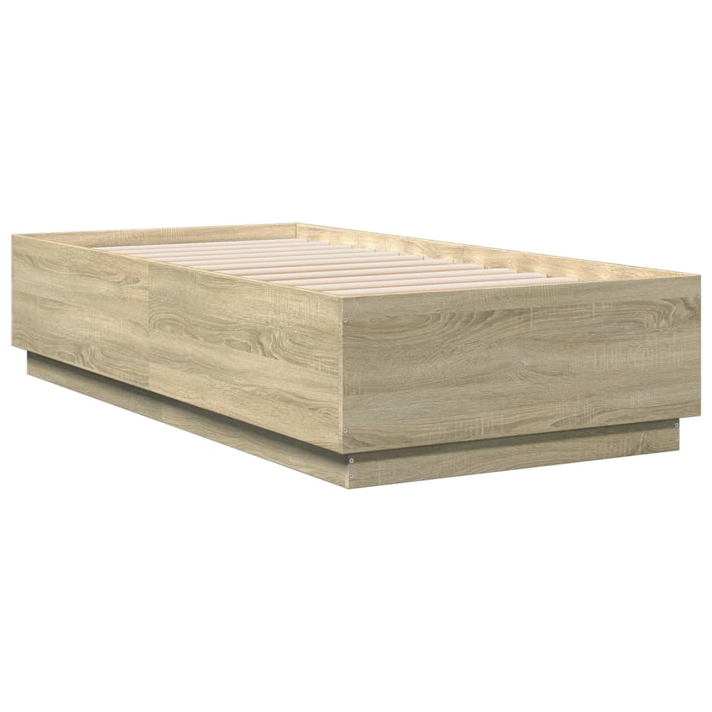 Giroletto Luci LED Rovere Sonoma 90x190 cm in Legno Multistrato | homemem39