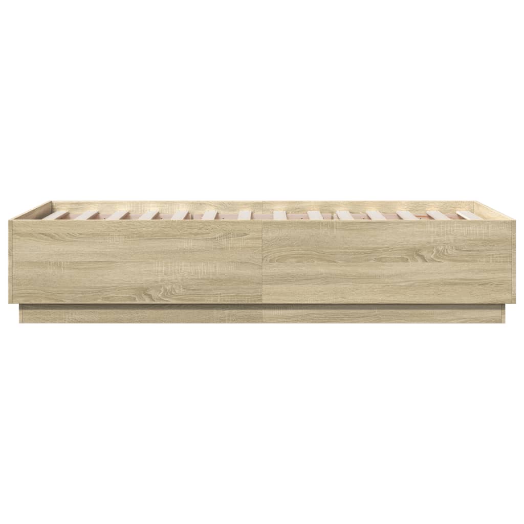 Giroletto Luci LED Rovere Sonoma 90x190 cm in Legno Multistrato | homemem39