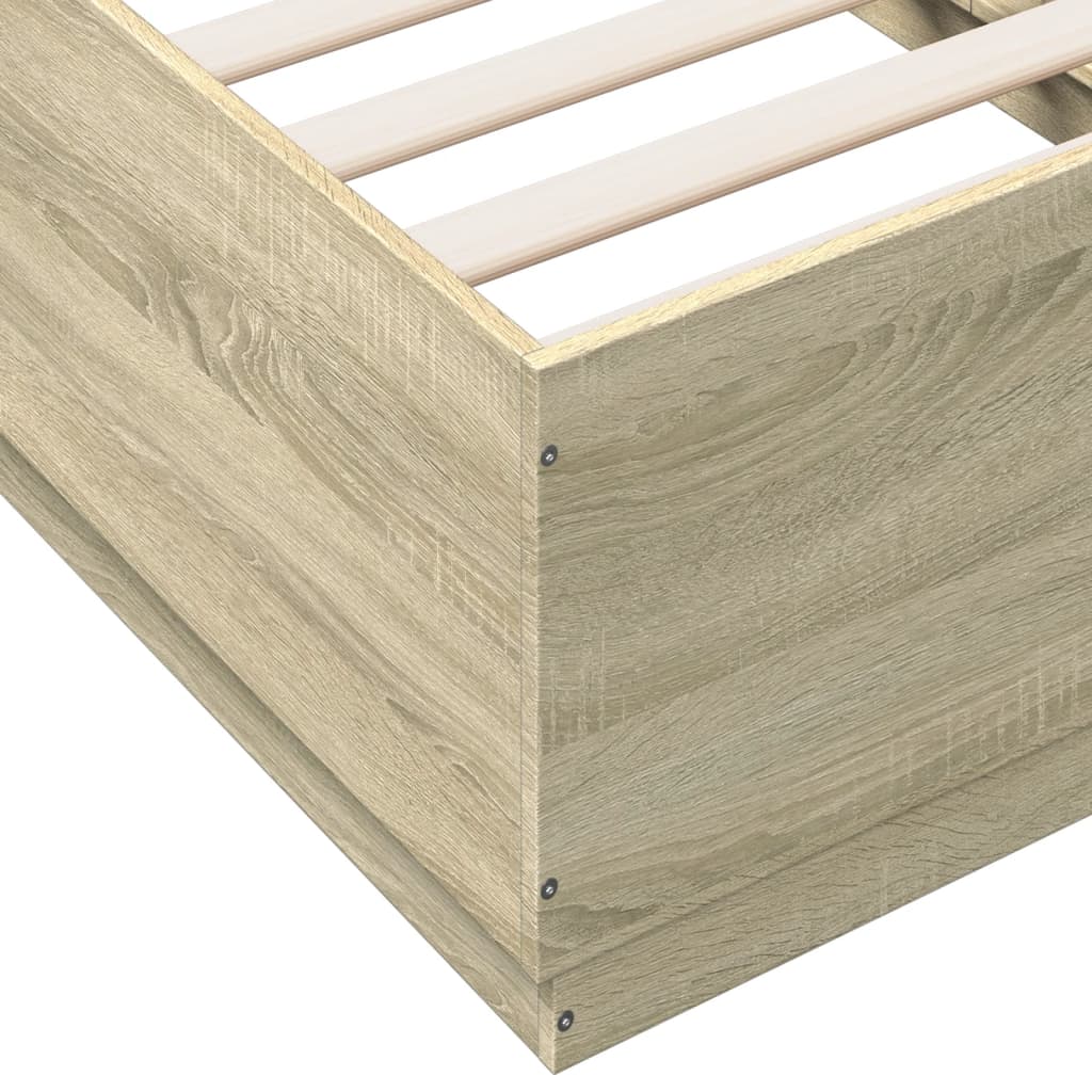 Giroletto Luci LED Rovere Sonoma 90x190 cm in Legno Multistrato | homemem39