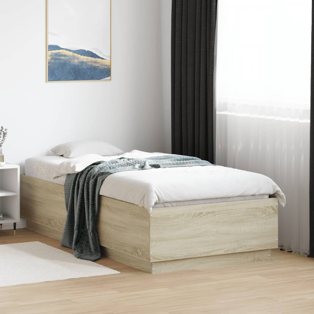 Giroletto Luci LED Rovere Sonoma 90x190 cm in Legno Multistrato | homemem39