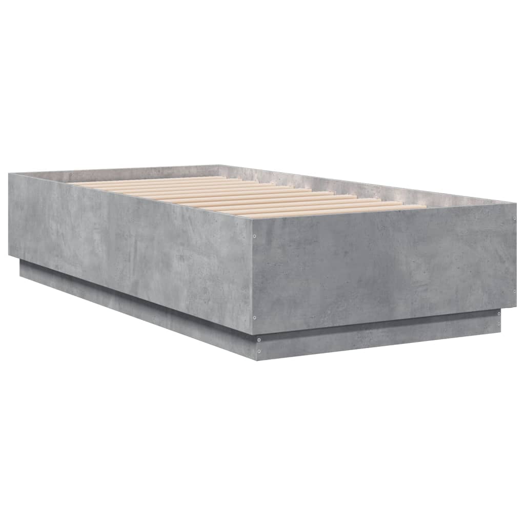 Giroletto Luci LED Grigio Cemento 90x190cm in Legno Multistrato | homemem39