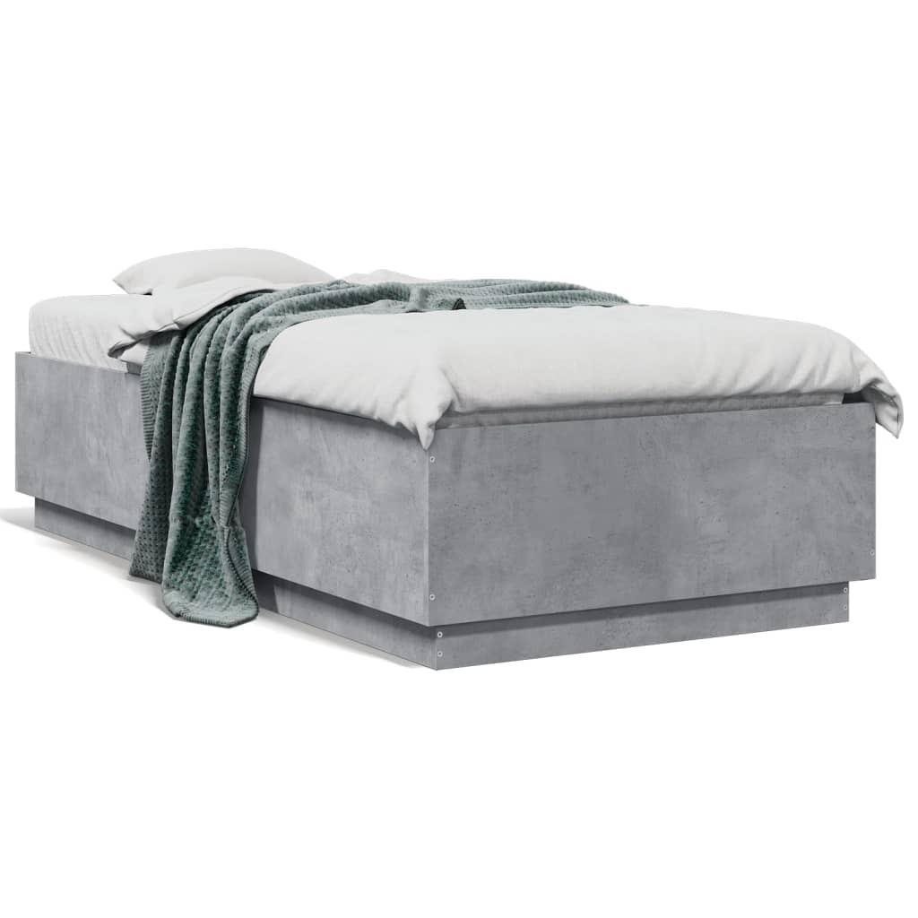Giroletto Luci LED Grigio Cemento 90x190cm in Legno Multistrato | homemem39