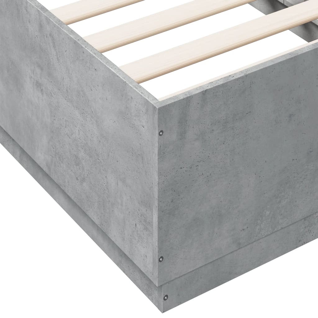 Giroletto Luci LED Grigio Cemento 90x190cm in Legno Multistrato