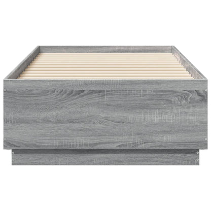 Giroletto Luci LED Grigio Sonoma 90x190 cm in Legno Multistrato