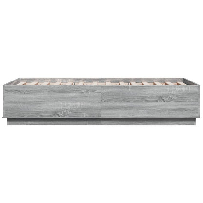 Giroletto Luci LED Grigio Sonoma 90x190 cm in Legno Multistrato | homemem39