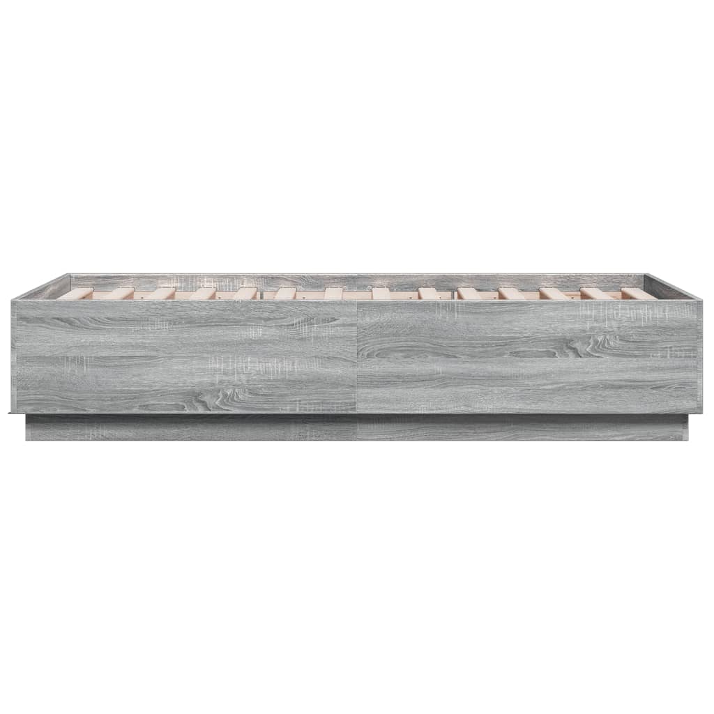 Giroletto Luci LED Grigio Sonoma 90x190 cm in Legno Multistrato