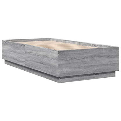 Giroletto Luci LED Grigio Sonoma 90x190 cm in Legno Multistrato | homemem39