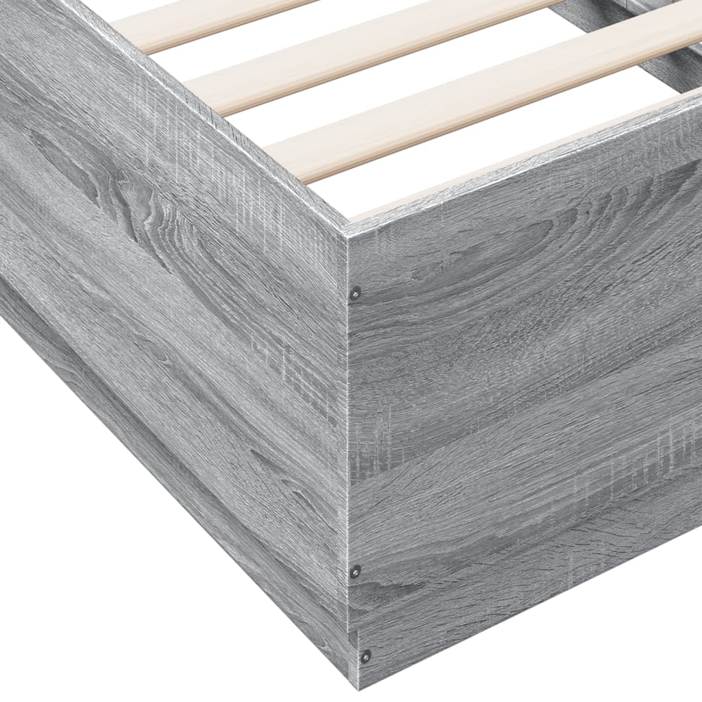 Giroletto Luci LED Grigio Sonoma 90x190 cm in Legno Multistrato | homemem39