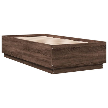 Giroletto Luci LED Rovere Marrone 90x190cm in Legno Multistrato | homemem39