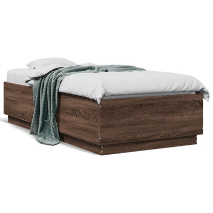 Giroletto Luci LED Rovere Marrone 90x190cm in Legno Multistrato | homemem39