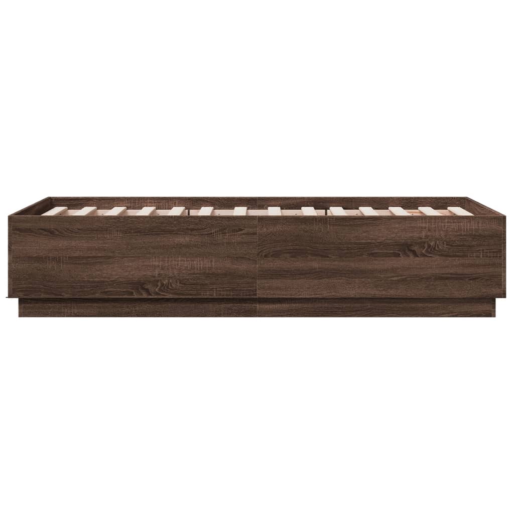 Giroletto Luci LED Rovere Marrone 90x190cm in Legno Multistrato | homemem39