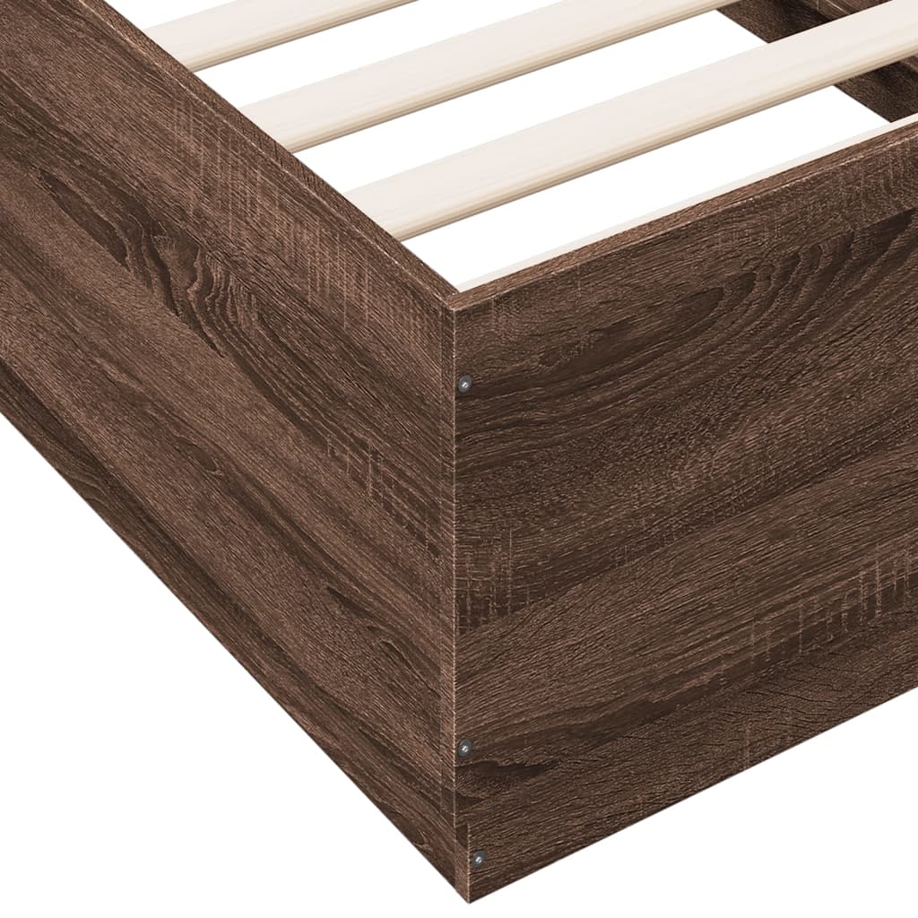 Giroletto Luci LED Rovere Marrone 90x190cm in Legno Multistrato | homemem39