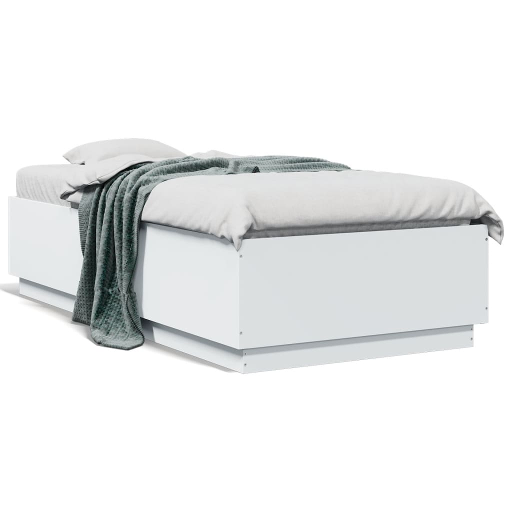 Giroletto con Luci LED Bianco 75x190 cm in Legno Multistrato | homemem39