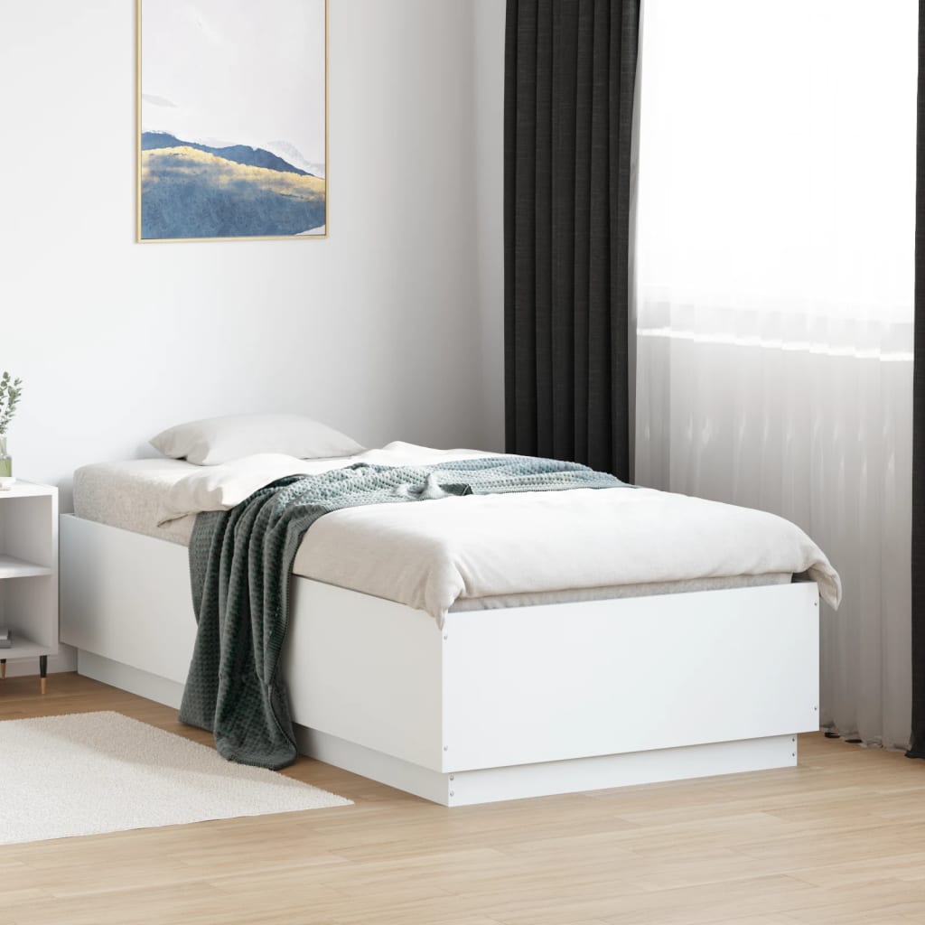 Giroletto con Luci LED Bianco 75x190 cm in Legno Multistrato | homemem39