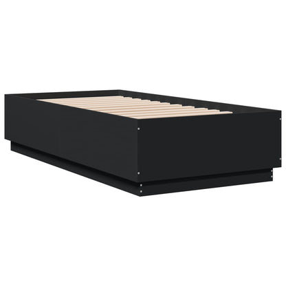 Giroletto con Luci LED Nero 75x190 cm in Legno Multistrato | homemem39