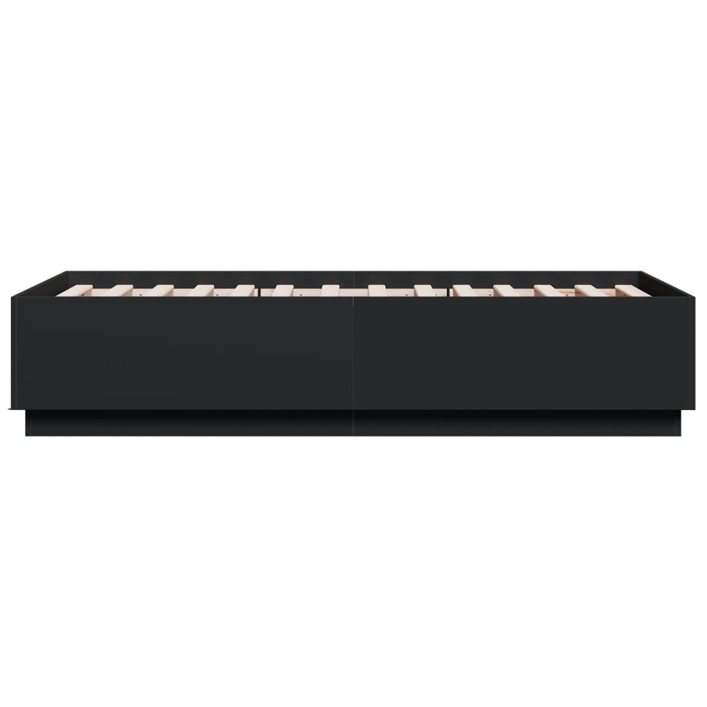 Giroletto con Luci LED Nero 75x190 cm in Legno Multistrato | homemem39