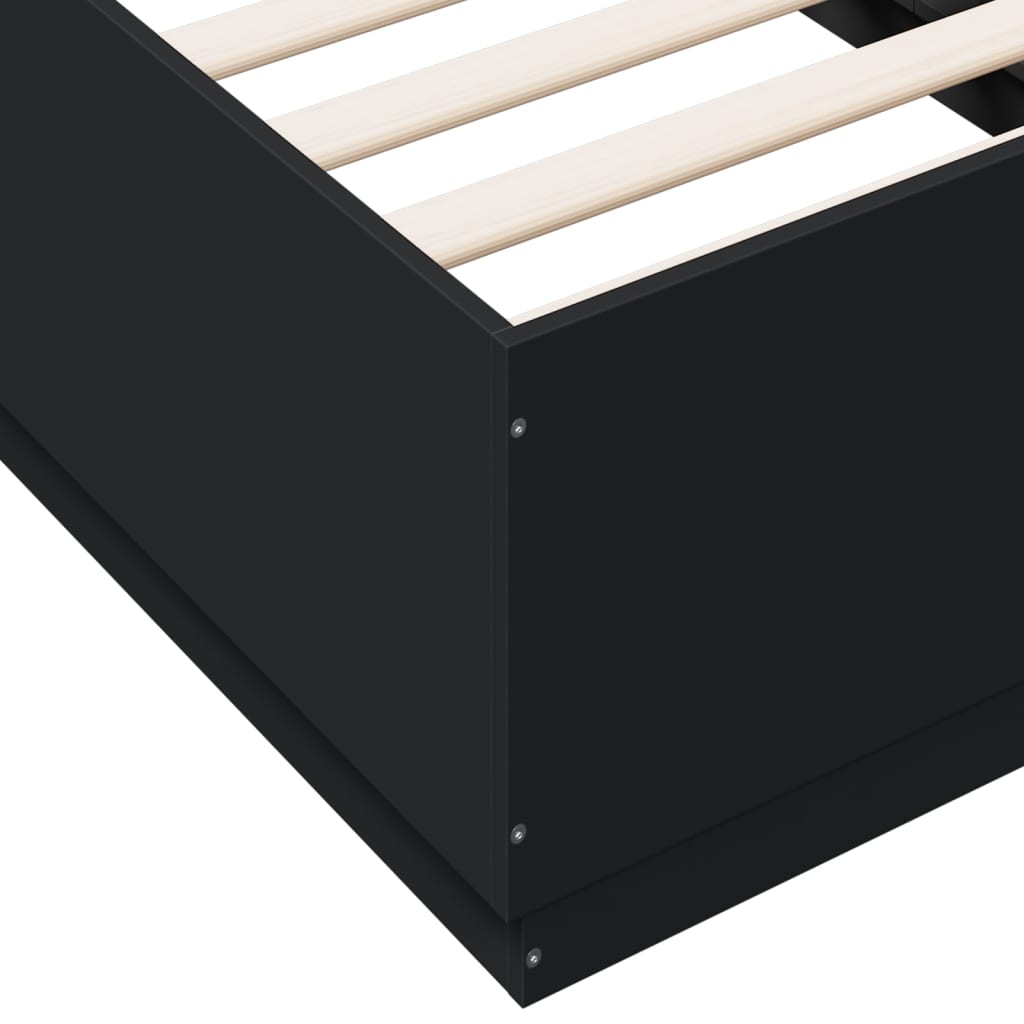 Giroletto con Luci LED Nero 75x190 cm in Legno Multistrato | homemem39