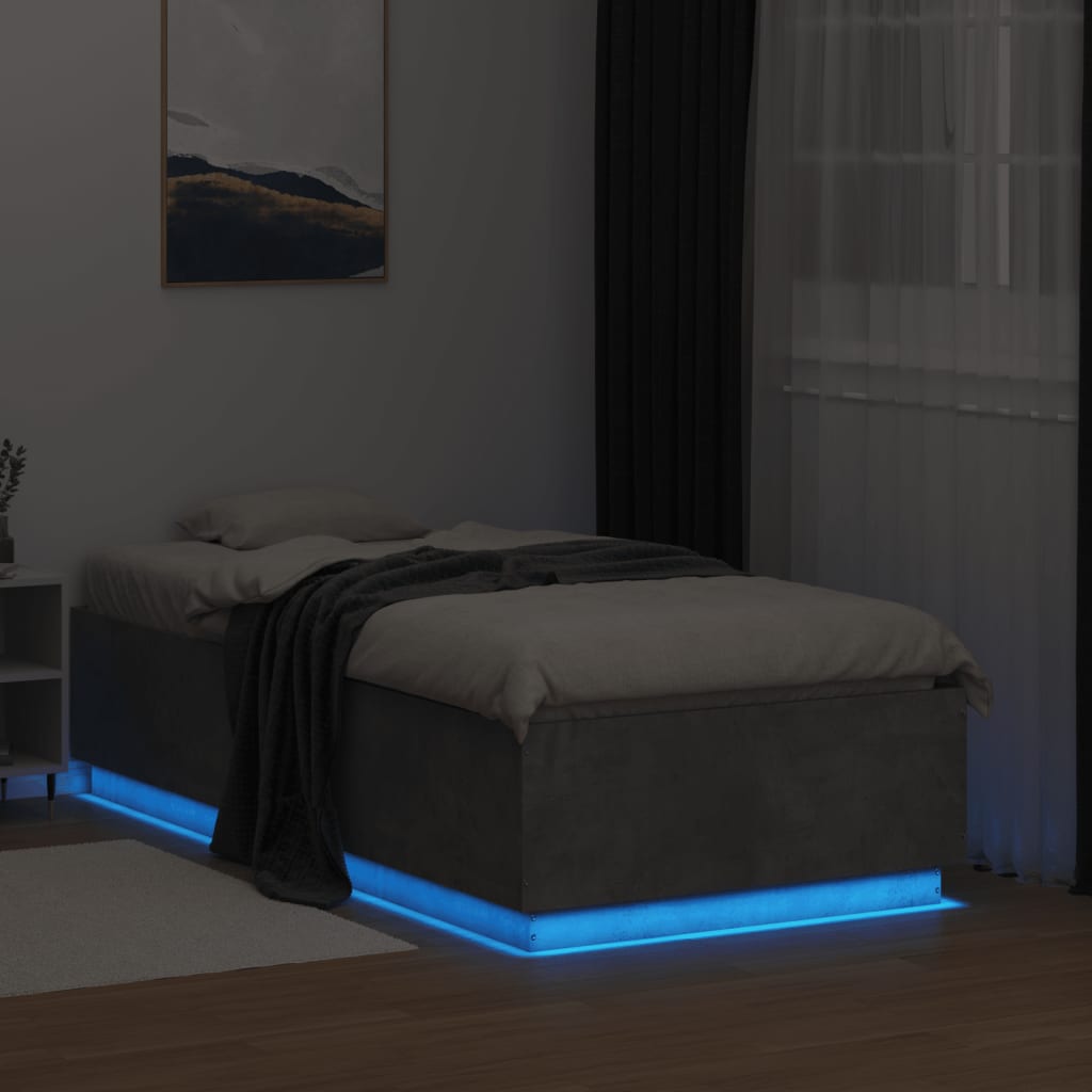 Giroletto Luci LED Grigio Cemento 75x190cm in Legno Multistrato