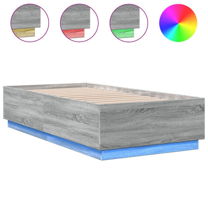 Giroletto Luci LED Grigio Sonoma 75x190 cm in Legno Multistrato | homemem39